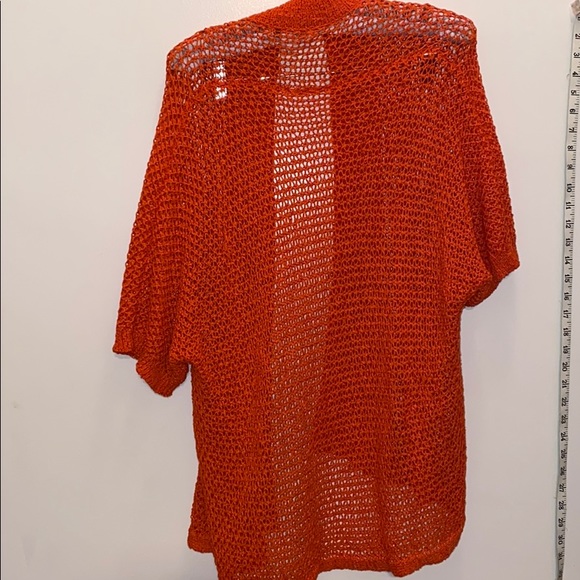 Orange cardigan plus size shawl - Picture 9 of 12